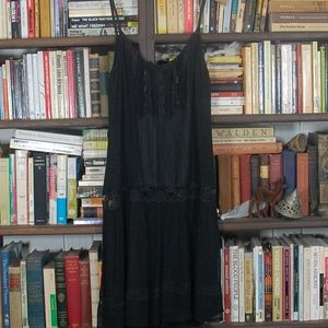 Hannah Jo Black Sheer Silk Dress M